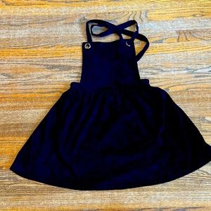 Black overall short dress